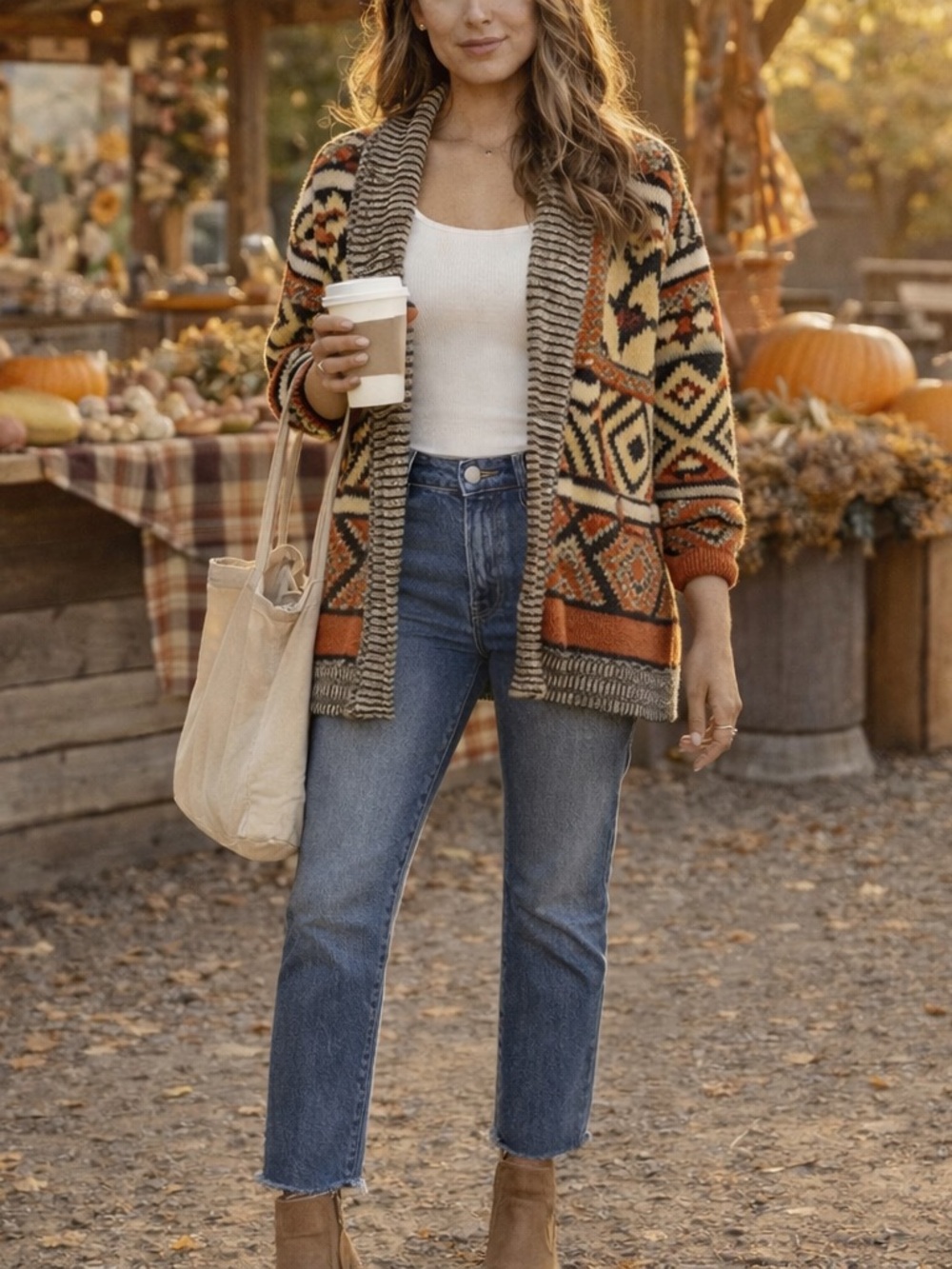 Anthropologie Pins & Needles Aztec Blanket Cardigan Boho Open Sweater Small